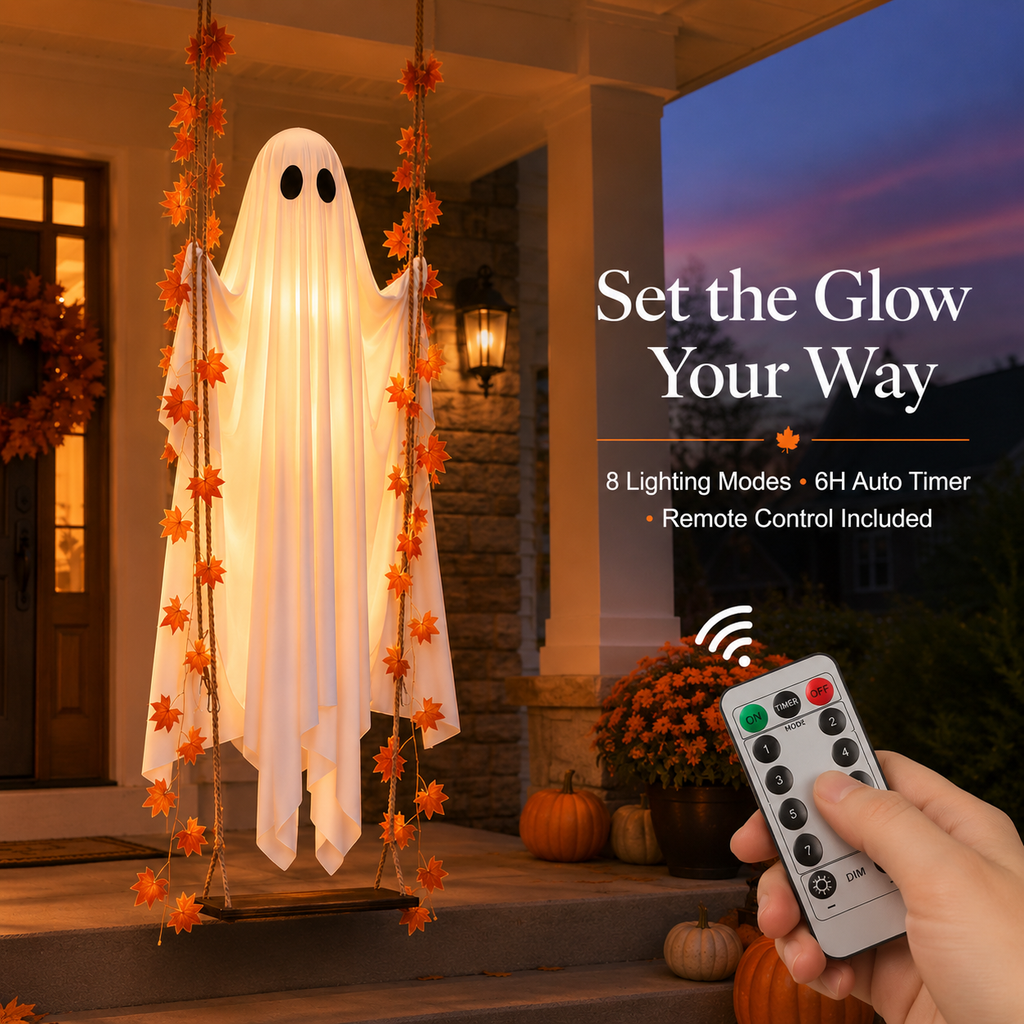 Swinging Ghost – Halloween Porch Decor 🎃✨