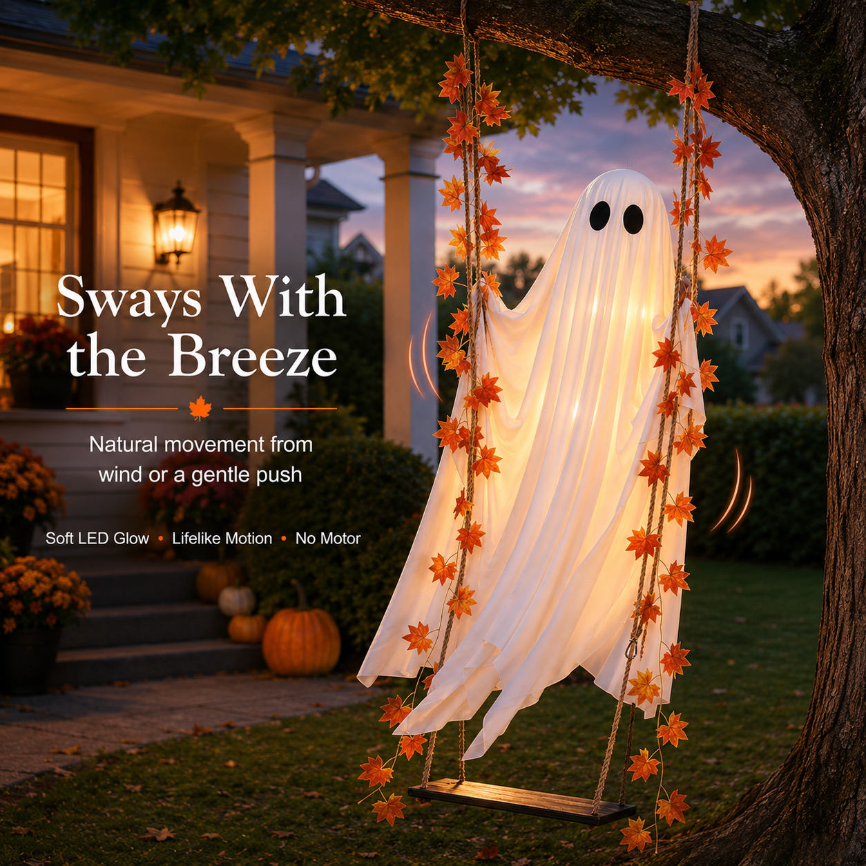 Swinging Ghost – Halloween Porch Decor 🎃✨