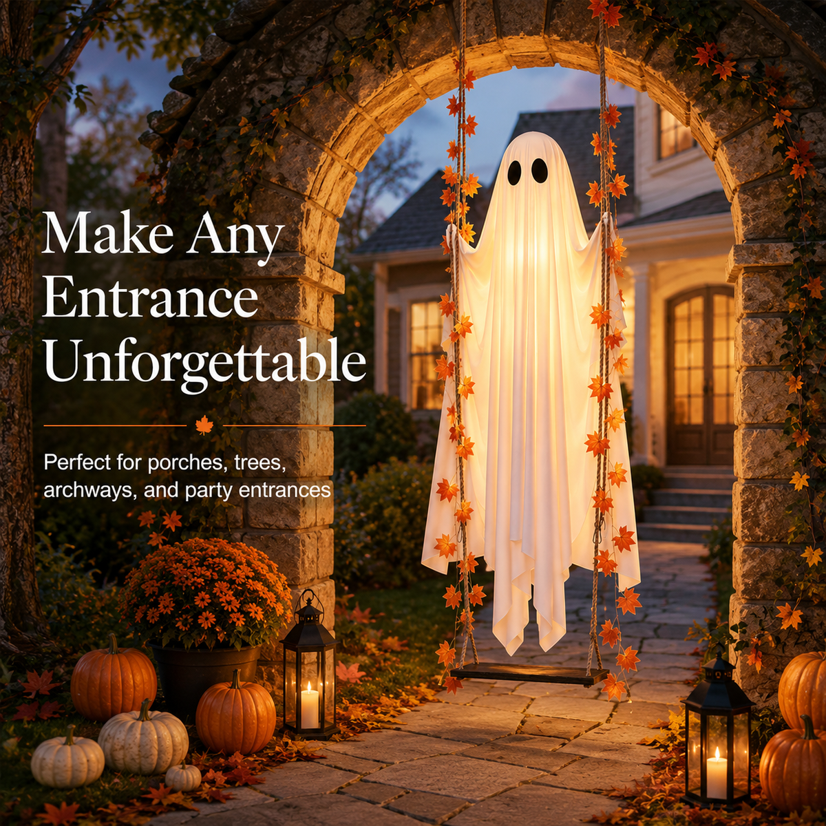 Swinging Ghost – Halloween Porch Decor 🎃✨