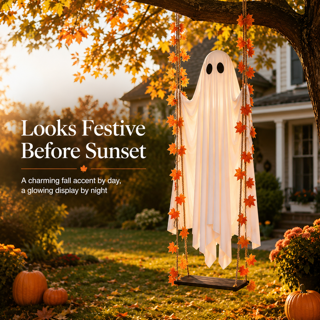Swinging Ghost – Halloween Porch Decor 🎃✨