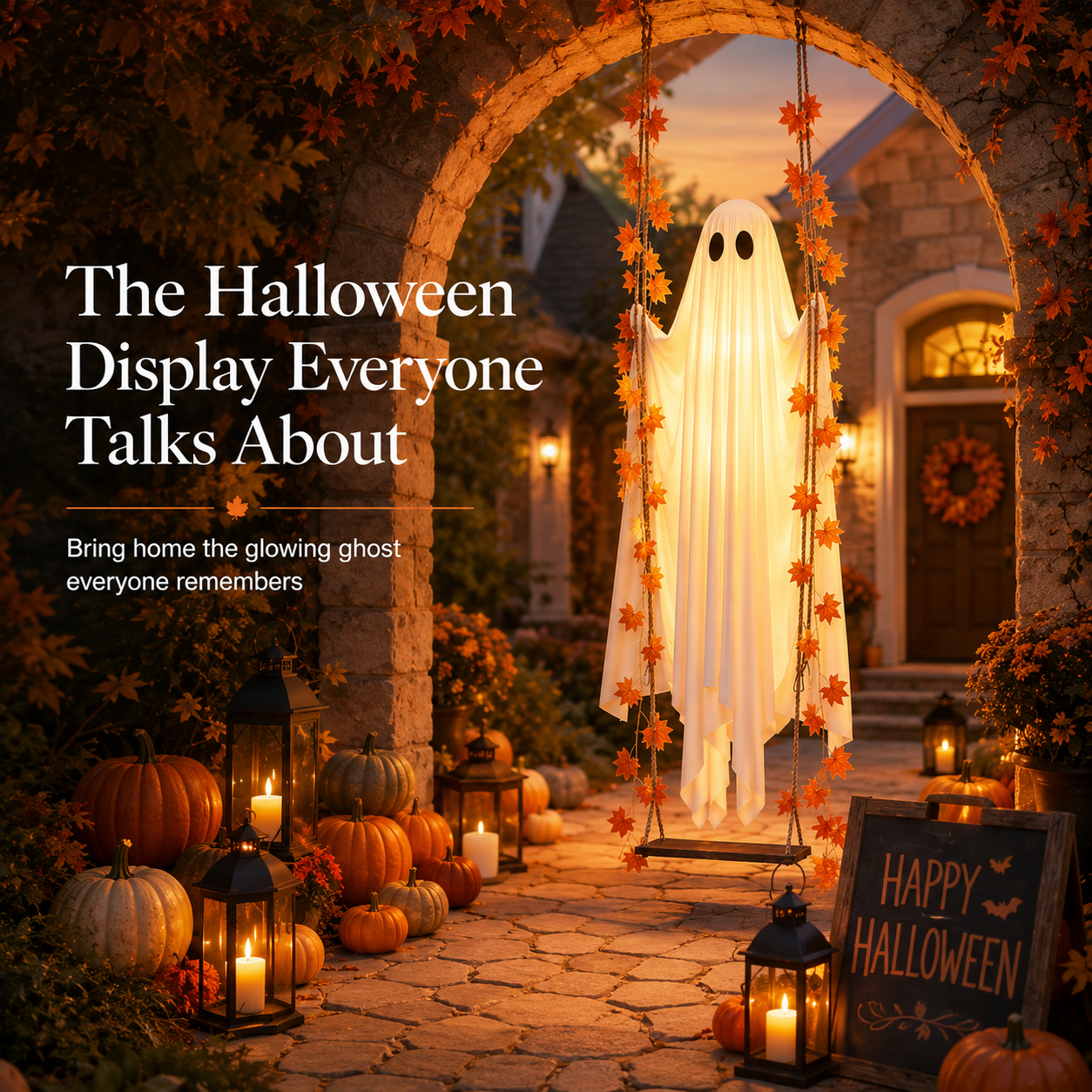 Swinging Ghost – Halloween Porch Decor 🎃✨