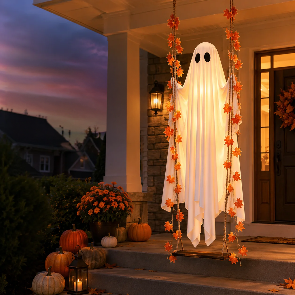 Swinging Ghost – Halloween Porch Decor 🎃✨